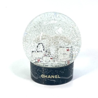 シャネル(CHANEL)のシャネル CHANEL ショッピングバッグ ショッパー ココマーク CC 2019年限定 ノベルティ ラージサイズ スノードーム ガラス ブラック 未使用(彫刻/オブジェ)