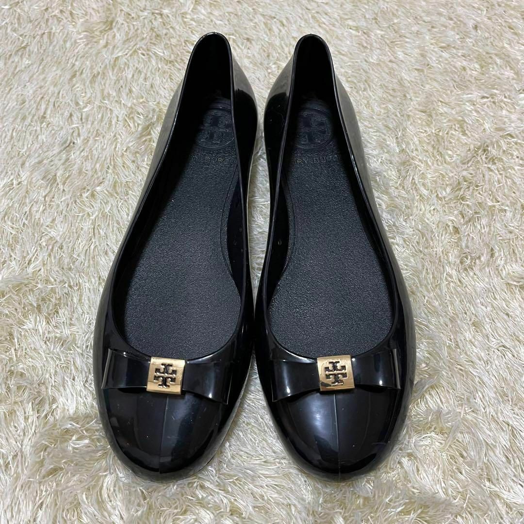 ✨ほぼ未使用✨Tory Burch フラットパンプス 金ロゴ リボン エナメル 4