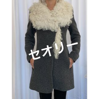 セオリー(theory)の美品セオリーコート☆XS、7号の方のみ　楽なストレッチウール(ロングコート)