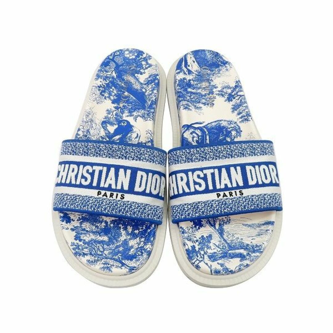 Christian Dior(クリスチャンディオール)の美品 クリスチャン ディオール DWAY トワル ドゥ ジュイ プリント ロゴ エンブロイダリー スライド サンダル ミュール 45944 メンズの靴/シューズ(サンダル)の商品写真