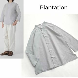 プランテーション(Plantation)の美品♡プランテーション＊YOORYUUシャツ　ブラウス　楊柳　コットン(シャツ/ブラウス(長袖/七分))