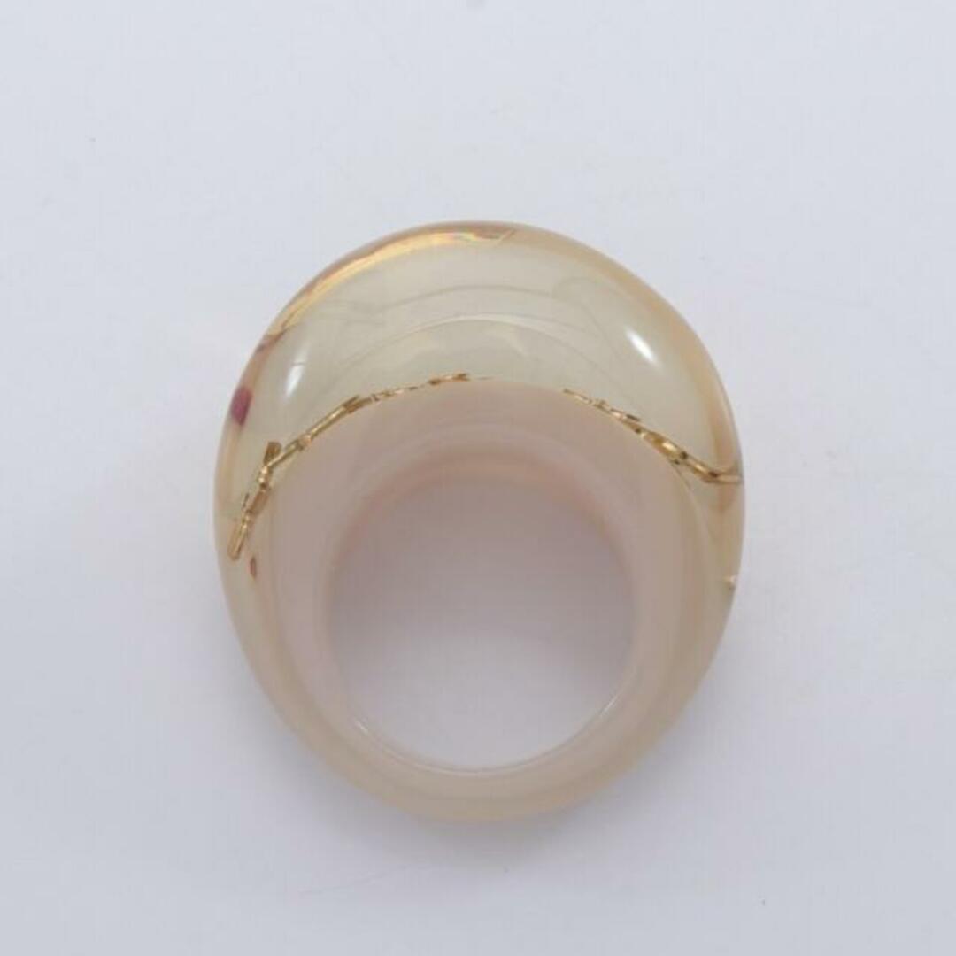 LOUIS VUITTON(ルイヴィトン)のバーグ アンクルージョン リング 指輪 レジン ベージュ クリア ゴールド レディースのアクセサリー(リング(指輪))の商品写真