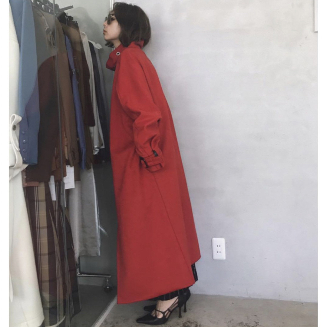 AMERI VINTAGE WRAP COLLAR COAT 赤 コート アメリ - ロングコート