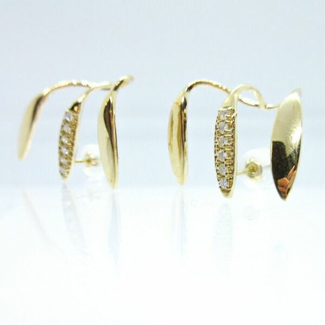 ダイヤモンドピアス K18YG イエローゴールド ダイヤ0.14ct ジュエリー 4