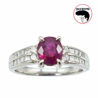 Ptプラチナルビーリング1.08ct　ダイヤモンド0.37ct(リング(指輪))