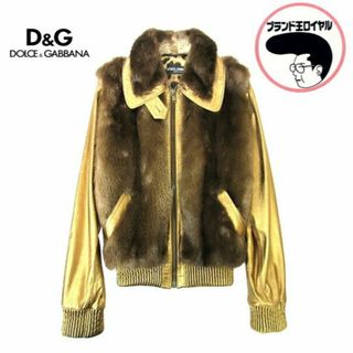 ドルチェアンドガッバーナ(DOLCE&GABBANA)の【中古】　DOLCE&GABBANA　 ドルチェ アンド ガッバーナ　　ドルガバ　ジャケット　ヒョウ柄　ファー　ゴールド(ブルゾン)