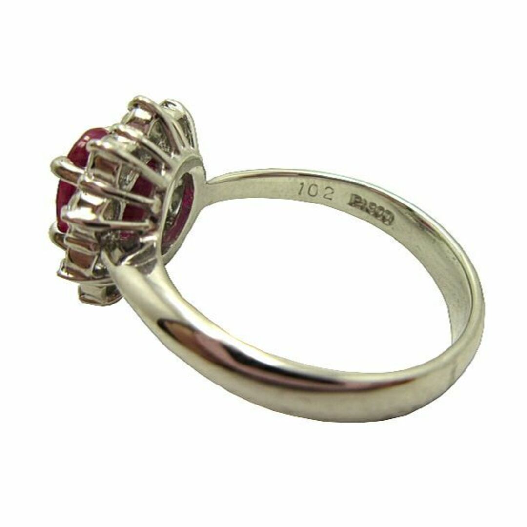 ルビー　リング　PT900 プラチナ 　ルビー1.02ct  ダイヤ0.55ct　豪華　指輪 レディースのアクセサリー(リング(指輪))の商品写真