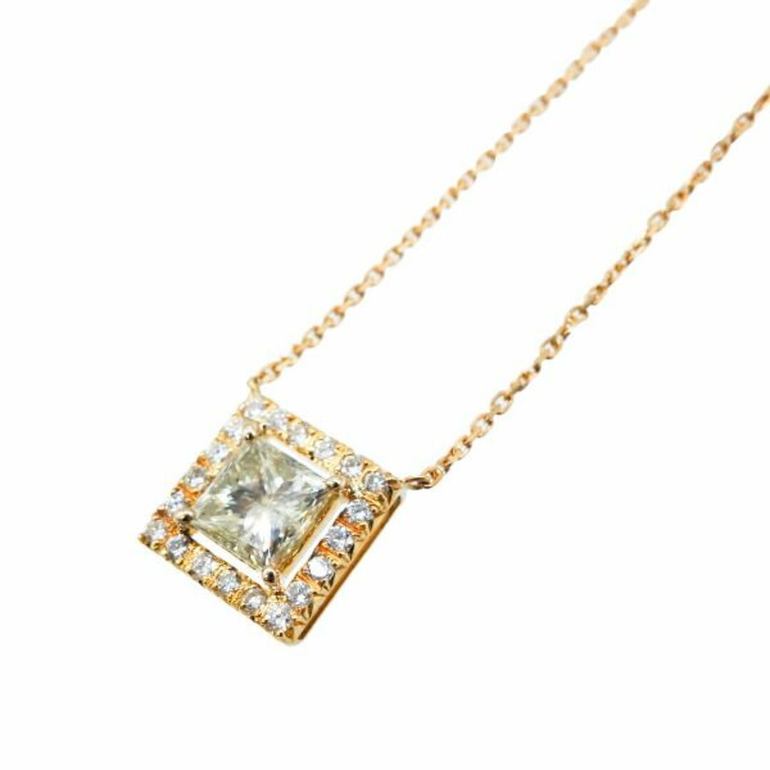 K18 ダイヤネックレス 2.023ct  0.48ct ダイヤモンド イエローゴールド クスエア 大粒ダイヤ レディースのアクセサリー(ネックレス)の商品写真
