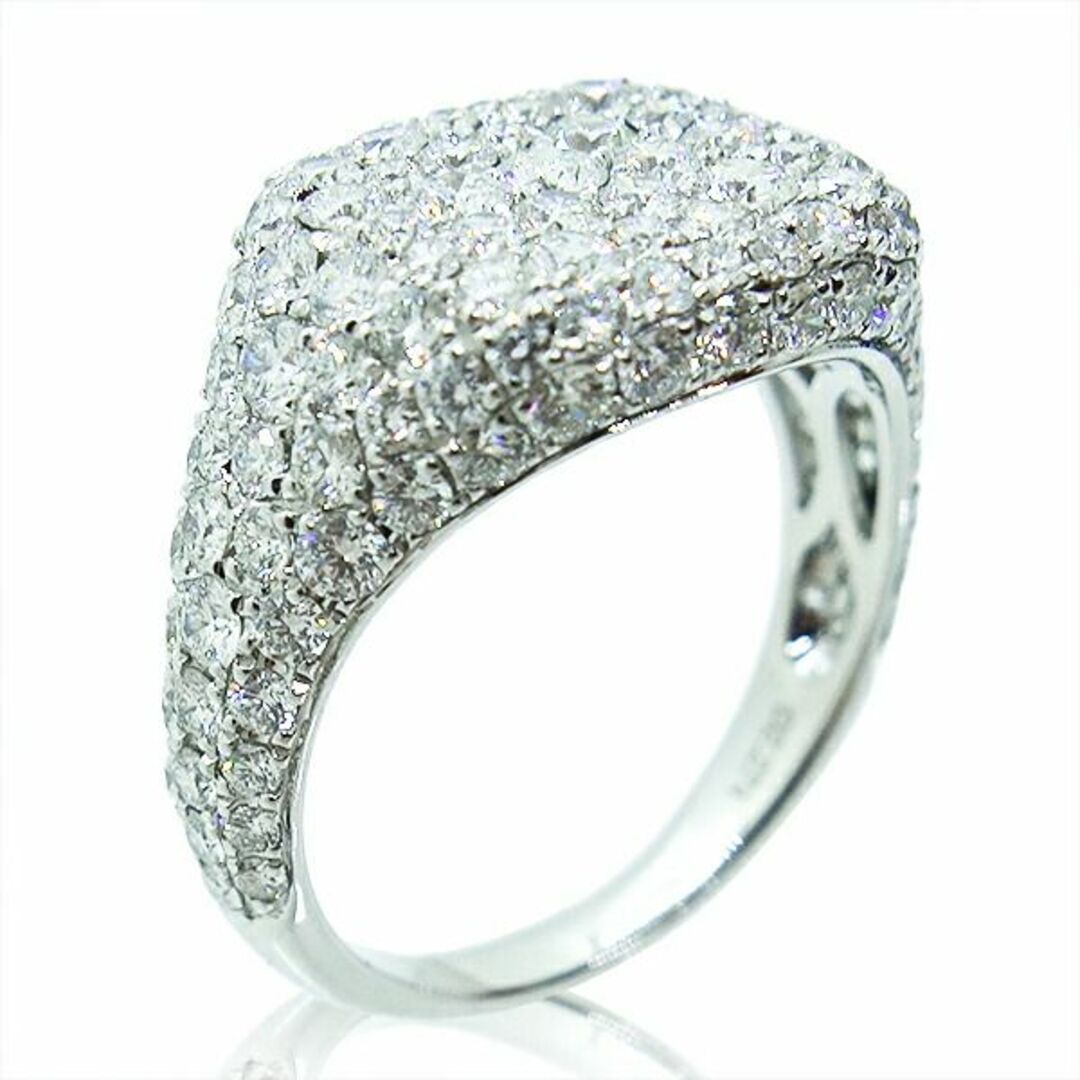 K18WG ダイヤモンドリング　指輪　2.274ct　ホワイトゴールド　天然ダイヤモンド　スクエア
