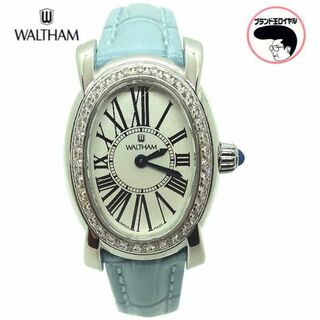 ウォルサム(Waltham)の【中古】ウォルサム　WALTHAM  レディース時計　K18WG  ダイヤ巻  革ベルト　ブルー(腕時計)