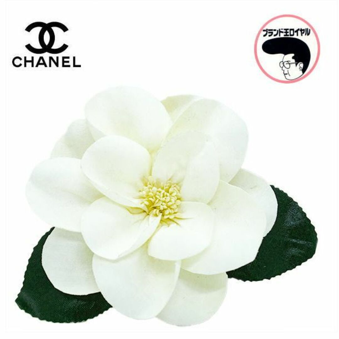 アクセサリーCHANEL シャネル　カメリア ブローチ コサージュ　ホワイト