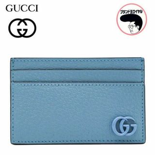 グッチ(Gucci)の【中古】未使用 GUCCI グッチ GGマーモント カードケース ブルー(名刺入れ/定期入れ)