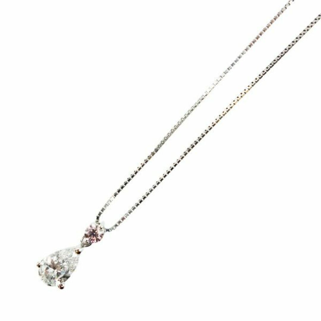 ピンクダイヤネックレス Pt950/Pt850 ダイヤモンド 0.804ct ピンクダイヤ 0.126ct プラチナ ダイヤネックレス ペアシェイプ 2