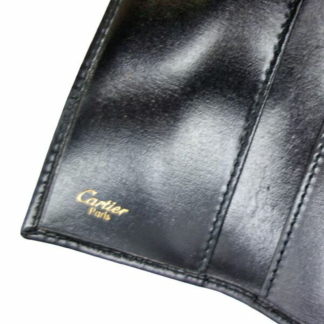 Cartier - カルティエ Cartier キーケース ブラック レザー ゴールド