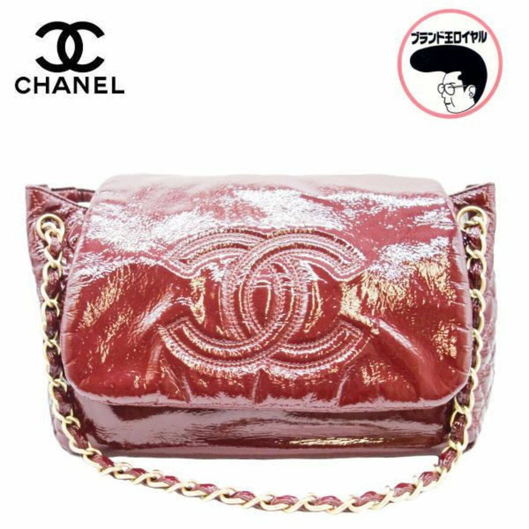 レディースCHANEL  シャネル チェーンショルダーバッグ パテント エンジ エナメル CC