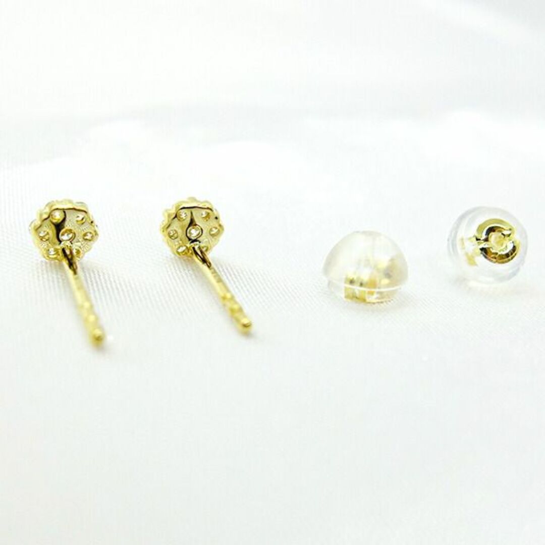ダイヤモンドピアス K18YG イエローゴールド ピアス ダイヤ 0.1ct×2 丸 3