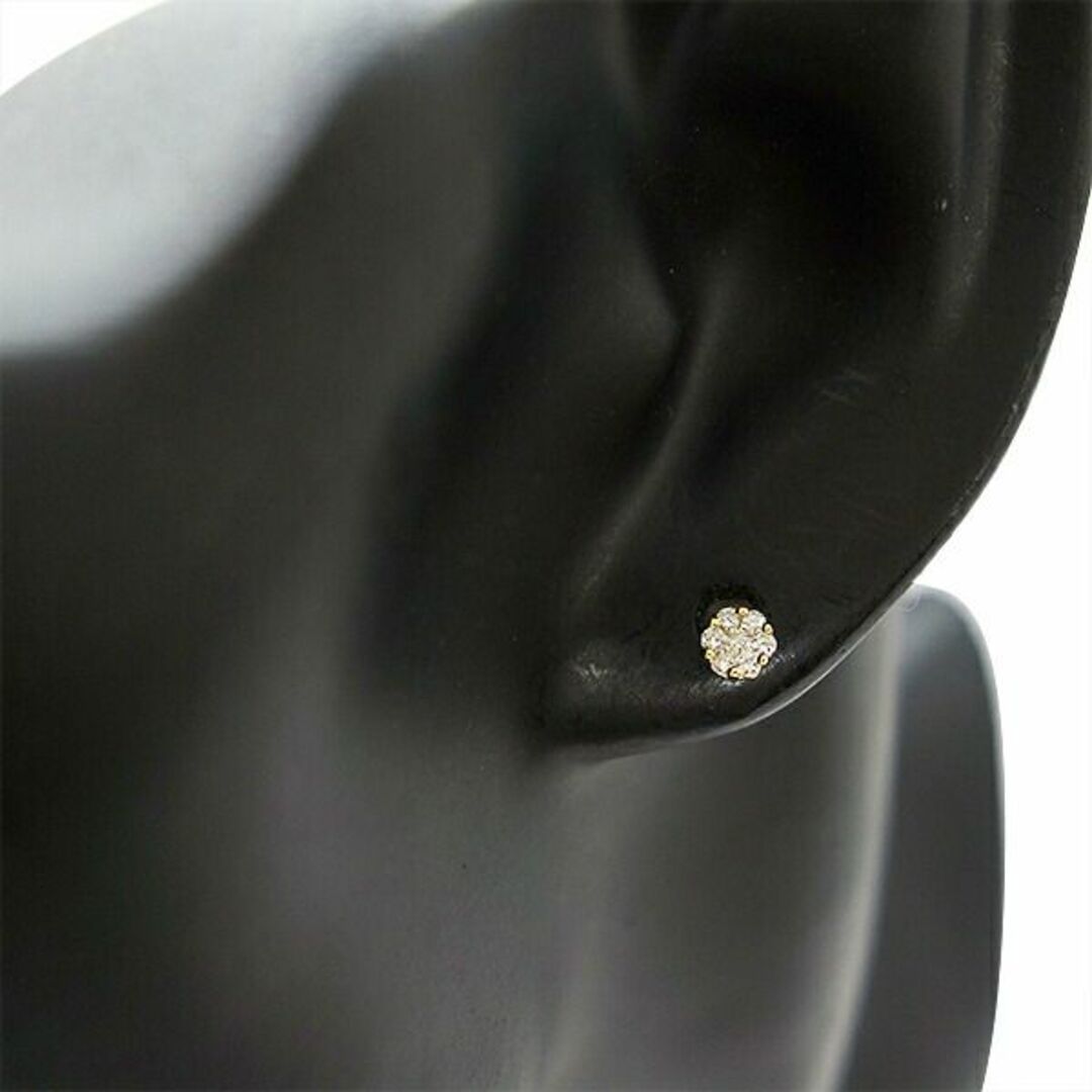 ダイヤモンドピアス K18YG イエローゴールド ピアス ダイヤ 0.1ct×2 丸 8