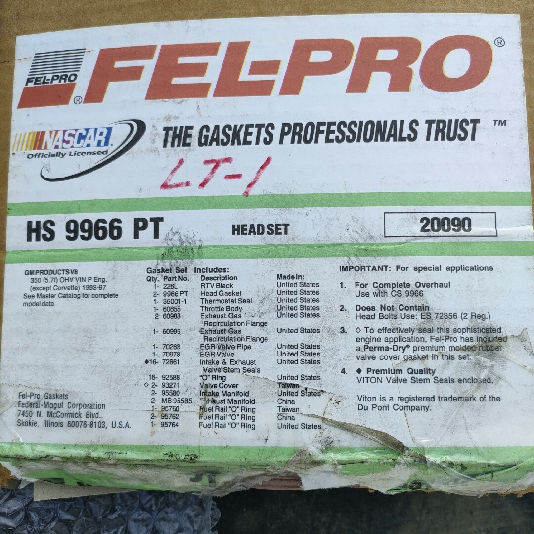 FEL-PRO　GASKET　HS9966 PT HEAD SET 20090 8