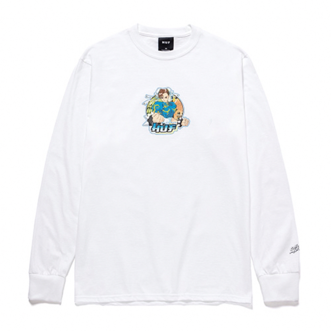 スト2&HUF コラボ長袖Tシャツ ホワイト Mサイズ