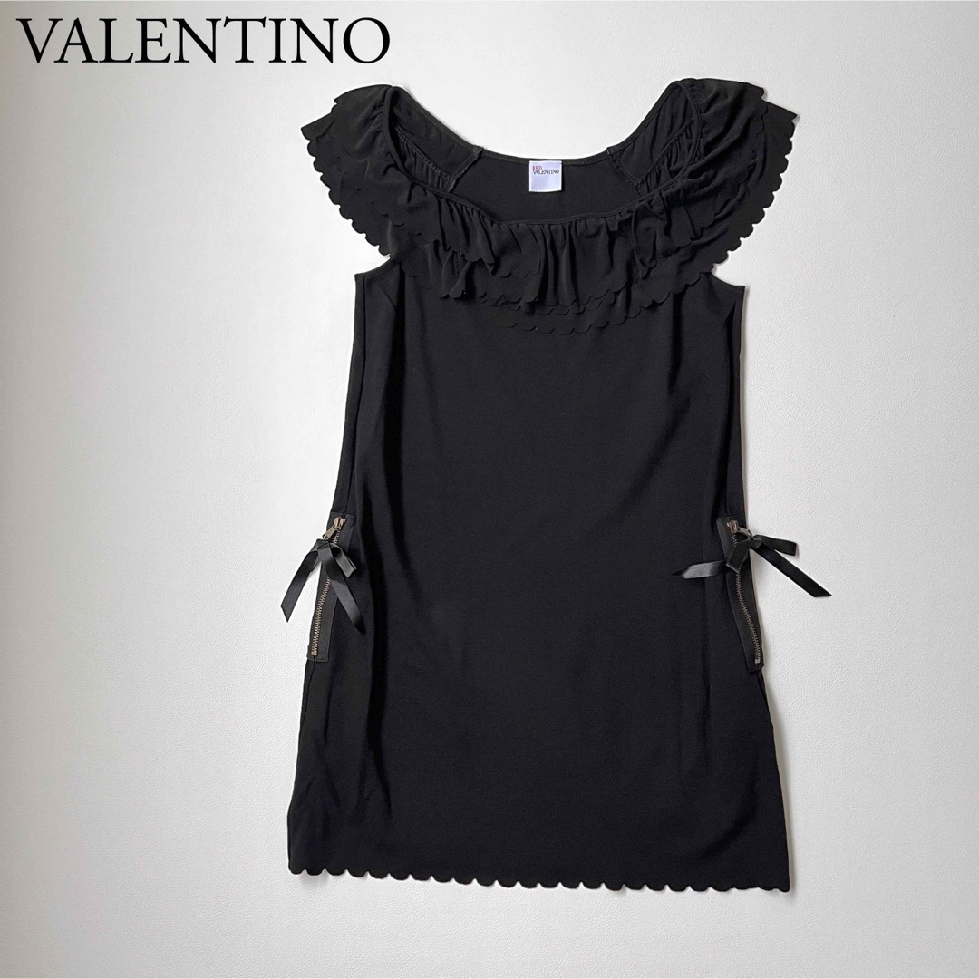 美品 RED VALENTINO ヴァレンティノ ドレス スカラップワンピース-