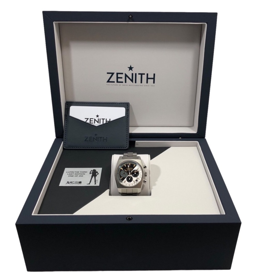 ZENITH(ゼニス)の　ゼニス ZENITH エルプリメロ クロノマスター リバイバル A384 ルパン三世ファイナルエディション 95.L384.400/50.M384 ホワイト/ブラック文字盤 チタン 自動巻き メンズ 腕時計 メンズの時計(その他)の商品写真