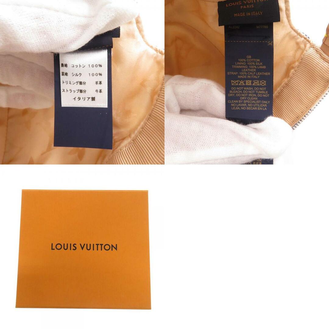 LOUIS VUITTON(ルイヴィトン)のルイヴィトン キャップ ダミエ・アズール サイズM M77785 ヴィトン 帽子 ホワイト 白 綿 シルク レディースの帽子(キャップ)の商品写真