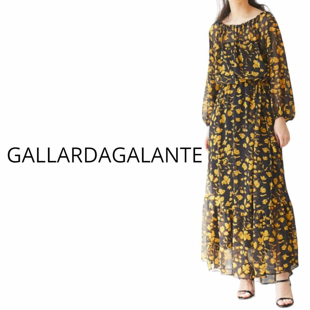 R829 GALLARDAGALANTE シアーフラワーワンピース