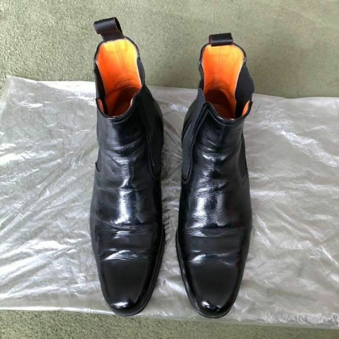 新品 SANTONI サントーニ サイドゴアブーツ フルブローグ ウィングチップ-