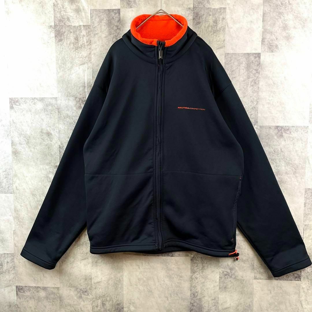 NAUTICA ノーティカ ツートーンフリースジャケット USA製 L レッド