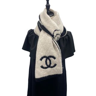 シャネル ココマーク ラメ マフラー ユニセックス グレー CHANEL  【アパレル・小物】