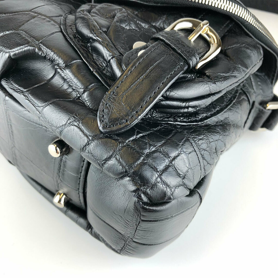 タグ付き美品・未使用 レディース クロコダイル ショルダーバッグ