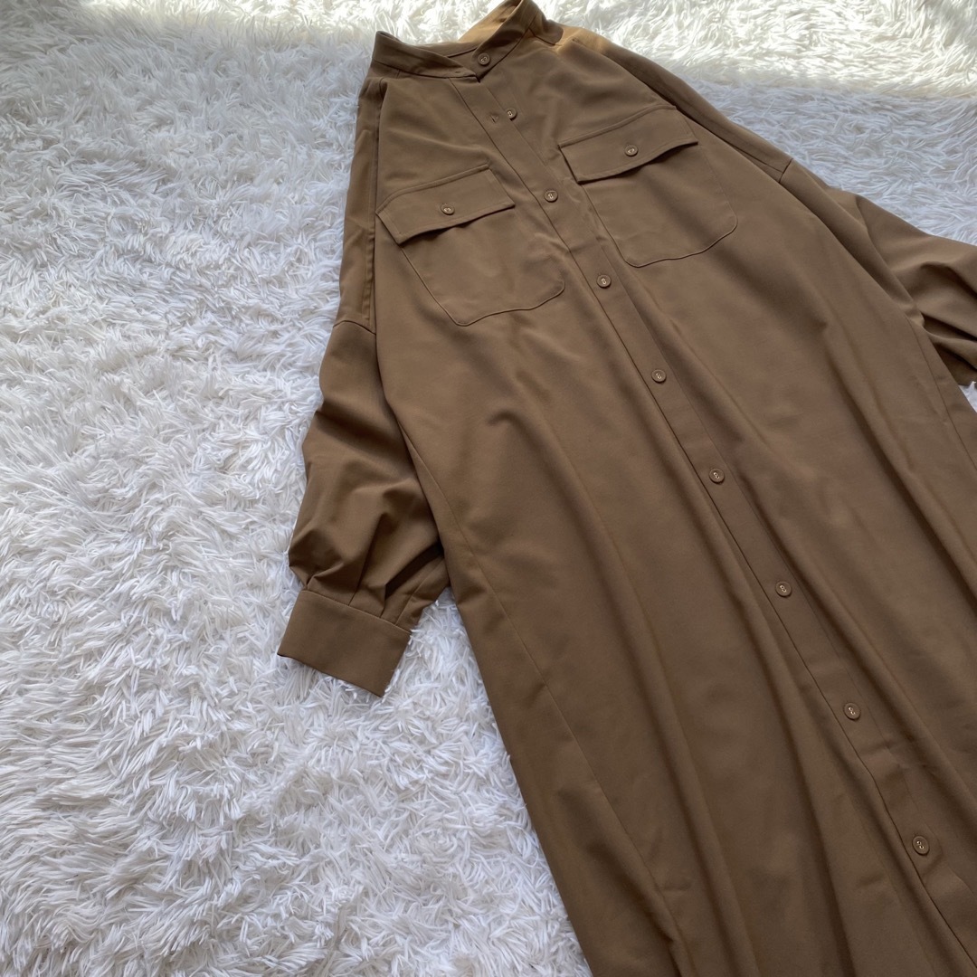 極美品✨ダイアグラム ロングワンピース 秋服 シャツワンピース 冬服 ウール ダイアグラム 21SS シャツ ワンピース ロング 花柄 36 ホワイト