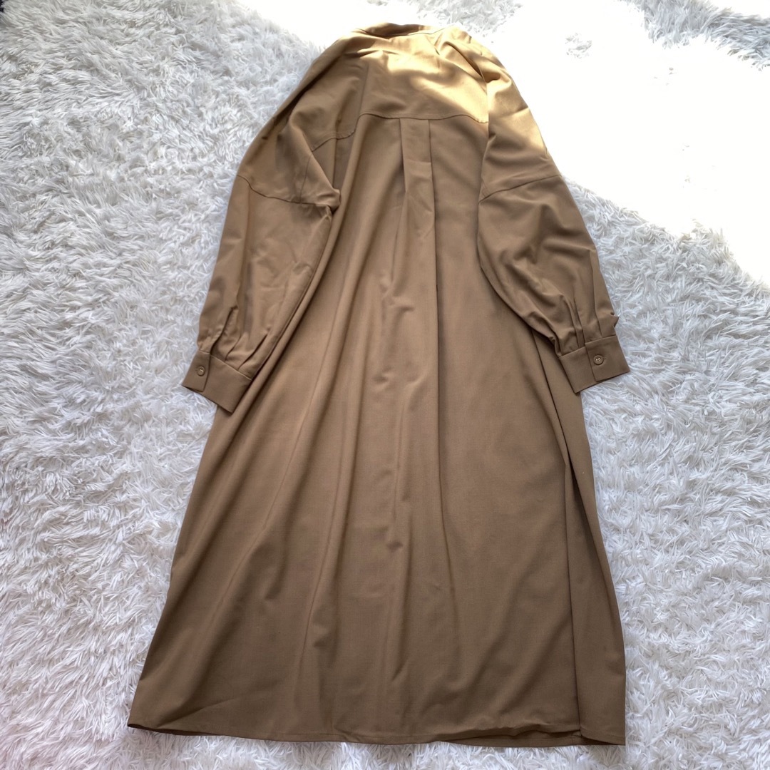 極美品✨ダイアグラム ロングワンピース 秋服 シャツワンピース 冬服 ウール ダイアグラム 21SS シャツ ワンピース ロング 花柄 36 ホワイト
