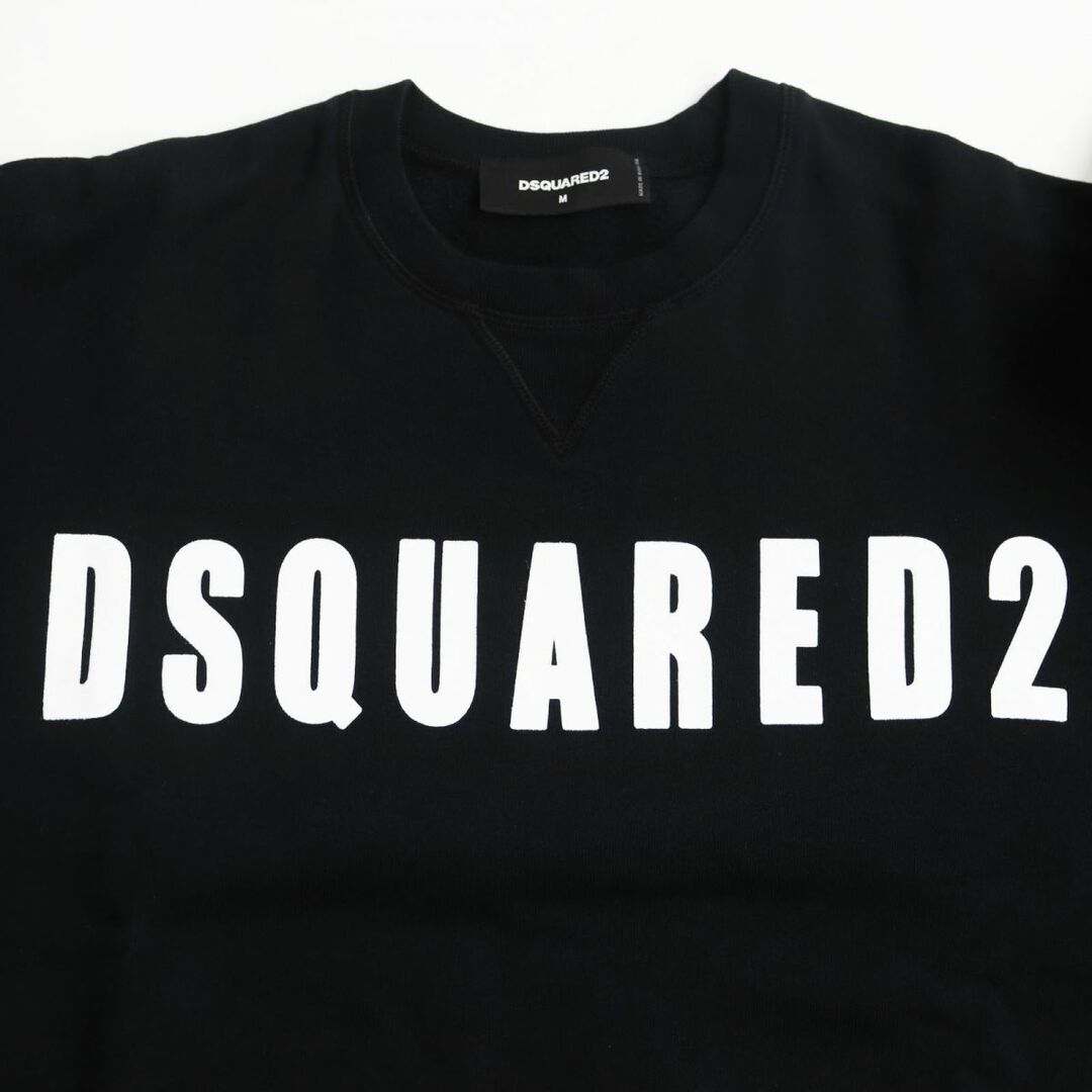 【ドンドン見直し】美品●19SS DSQUARED2 ディースクエアード S74GU0306 ロゴプリント スウェットシャツ ブラック M イタリア製 正規品