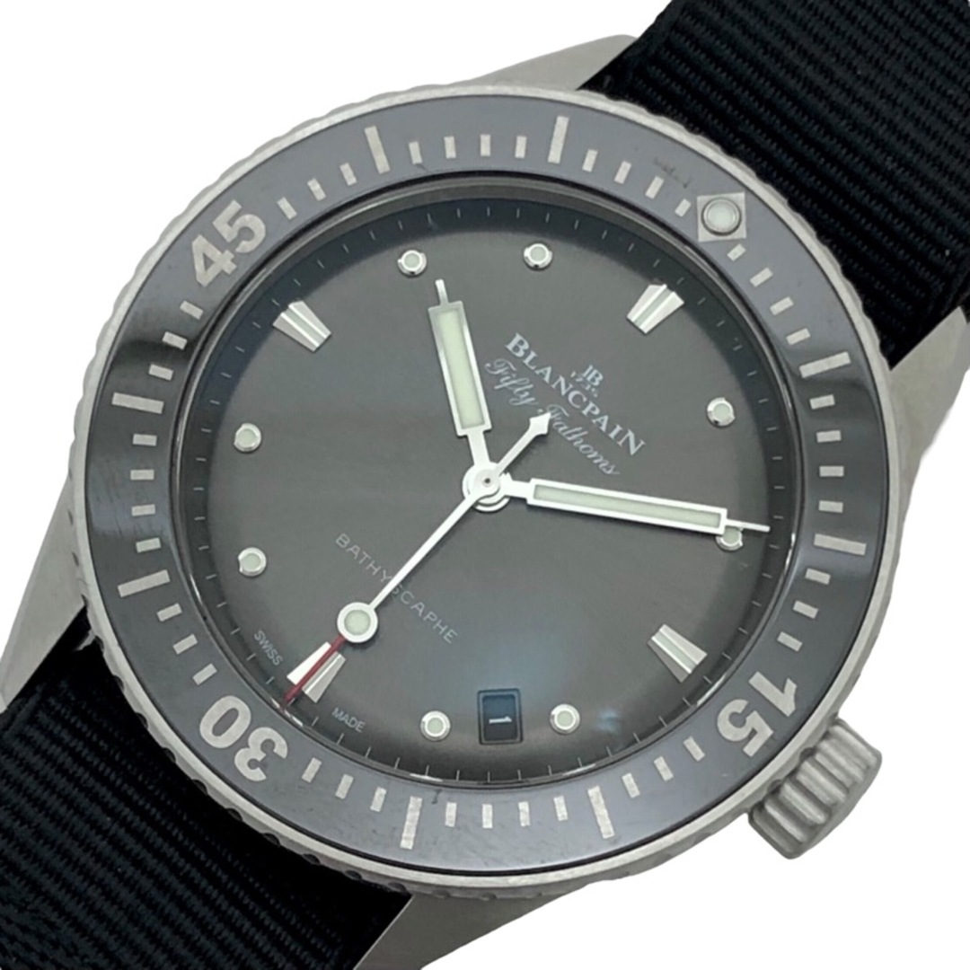 ブランパン BLANCPAIN フィフティ ファゾムス バチスカーフ 5100B-1110-B52A ブラック文字盤 ゴートレザー SS/NATOファブリック メンズ 腕時計