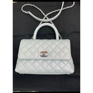 シャネル(CHANEL)のCHANEL シャネル　ココハンドル　24cm XS オーロラ　ブルー　新品(ショルダーバッグ)