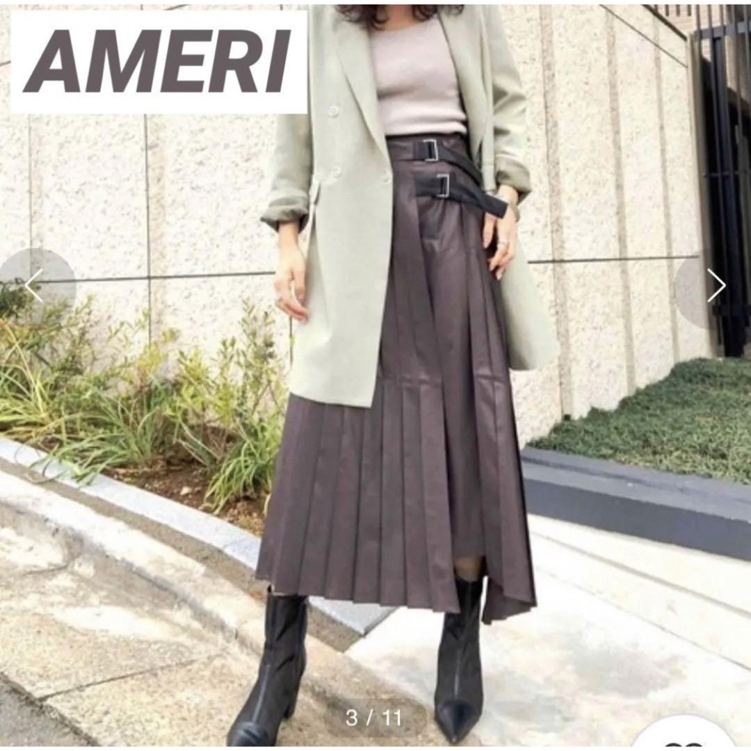 【タグ付き】アメリ KINGYO PLEATS SKIRT ベルト プリーツ M