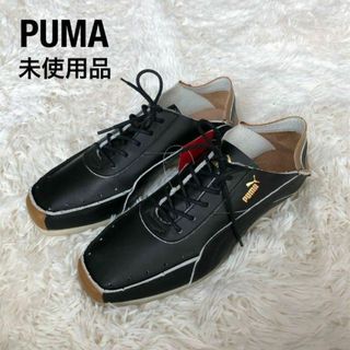 プーマ(PUMA)の【未使用品】プーマPUMAレザースニーカー　サンダル　コモ　ブラック黒(スニーカー)