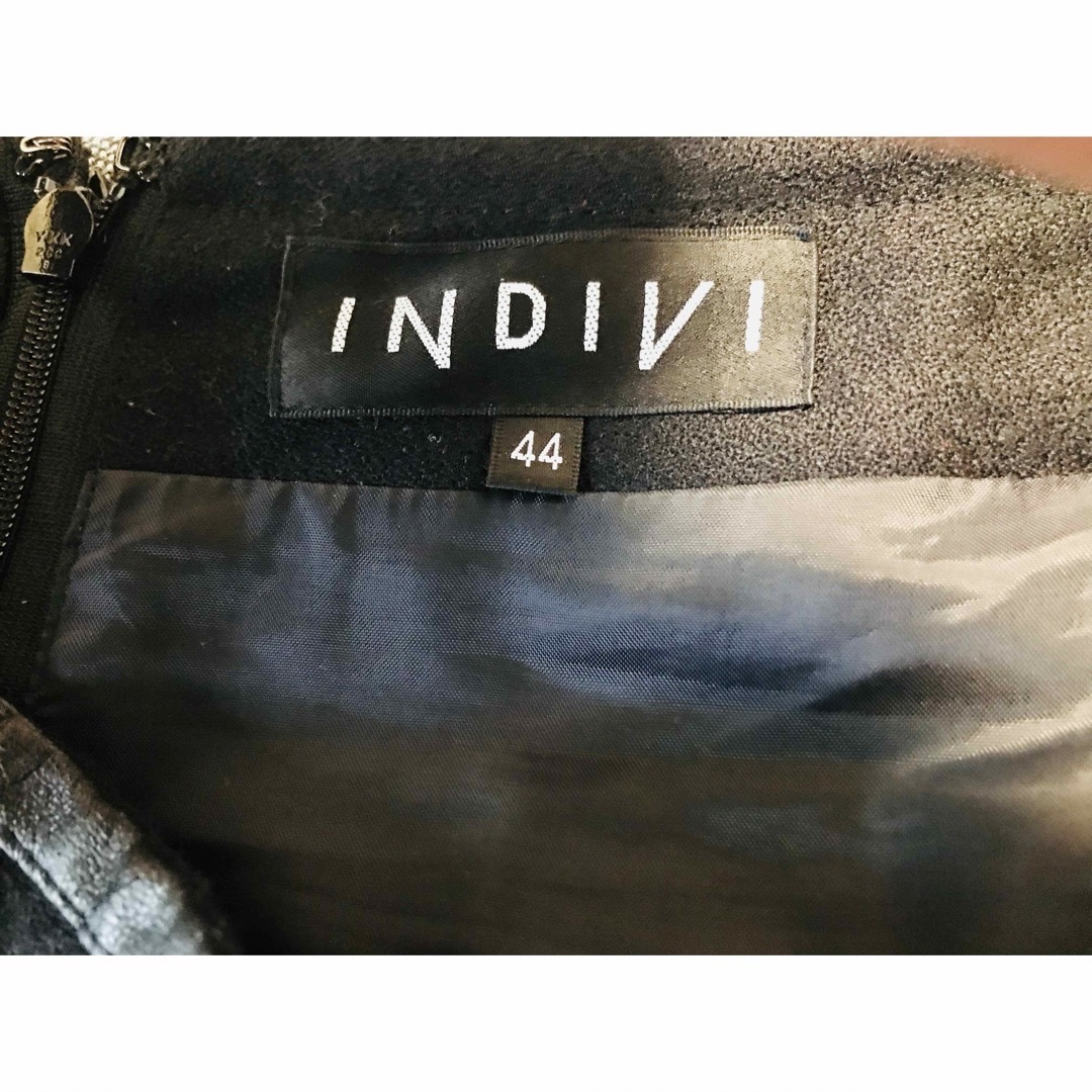 INDIVI(インディヴィ)の最終お値下げ❣️「INDIVI」黒オシャレスカート レディースのスカート(ひざ丈スカート)の商品写真