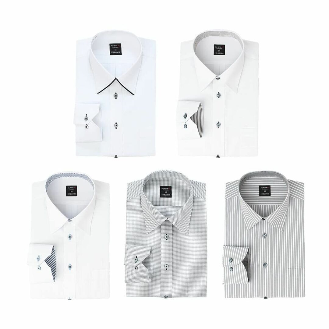 (ビジネススタイル アルフ) ワイシャツ 選べる5枚セット長袖 メンズ Yシャツ