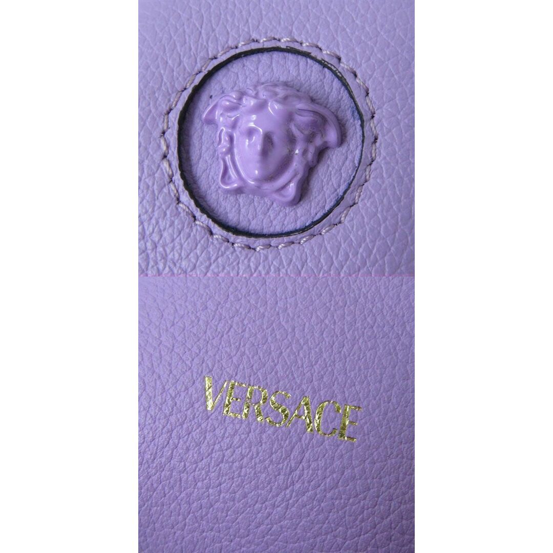 未使用品◇VERSACE ヴェルサーチ 2021年 1003886 LA MEDUSA ラ メデューサ キーリング レザー スモールポーチ ライラック パープル系 伊製 7