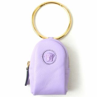 ヴェルサーチ(VERSACE)の未使用品◇VERSACE ヴェルサーチ 2021年 1003886 LA MEDUSA ラ メデューサ キーリング レザー スモールポーチ ライラック パープル系 伊製(ポーチ)