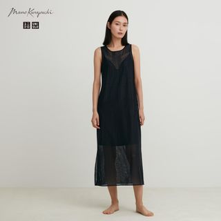 ユニクロ(UNIQLO)のユニクロ　マメクロゴウチ　メッシュマキシワンピース　（ノースリーブ）　L(ロングワンピース/マキシワンピース)