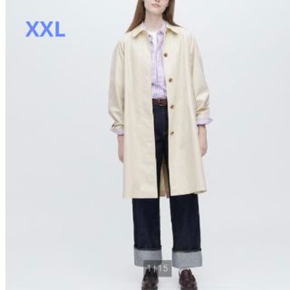 ユニクロ(UNIQLO)のUNIQLO ステンカラーコート ナチュラル XXL レディース(スプリングコート)