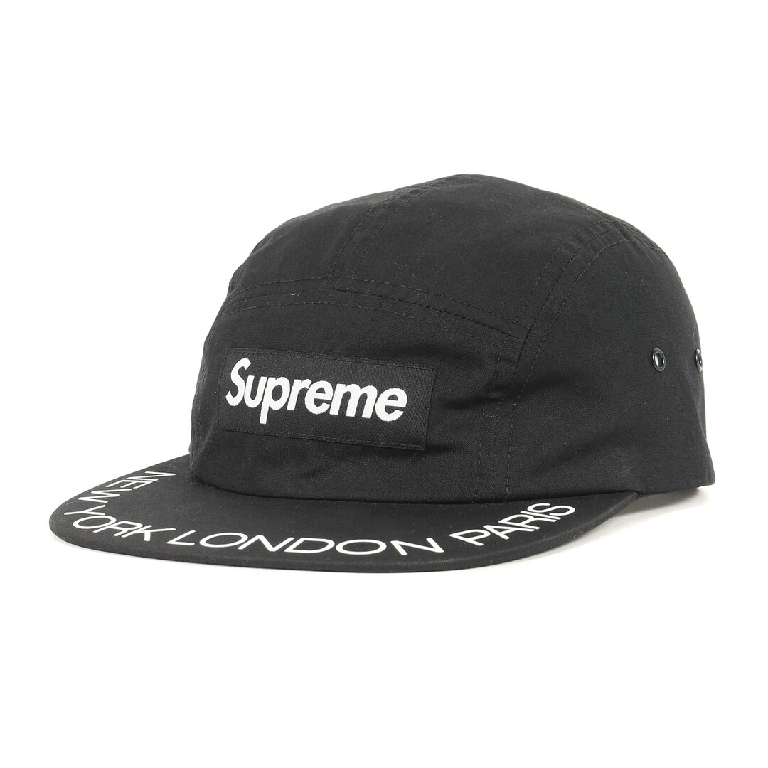 Supreme シュプリーム キャップ サイズ:FREE バイザープリント BOXロゴ キャンプキャップ Visor Print Camp Cap 18SS ブラック 黒 帽子 カジュアル ブランド【メンズ】帽子