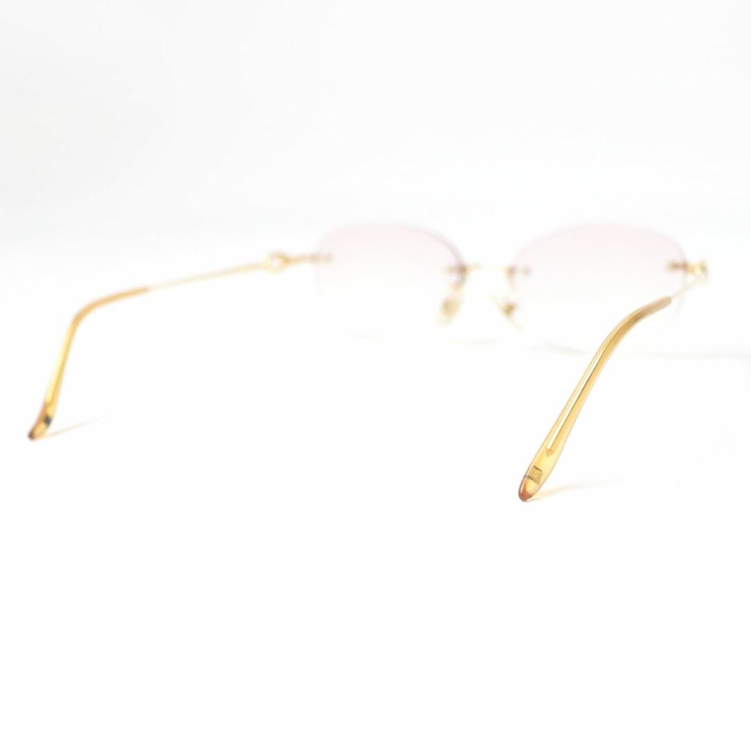 美品◇CELINE セリーヌ VC1149D K18 10Pダイヤ ツーポイント メガネ 眼鏡 アイウェア 重量29.7g ゴールド×グラデーションレンズ 53□16