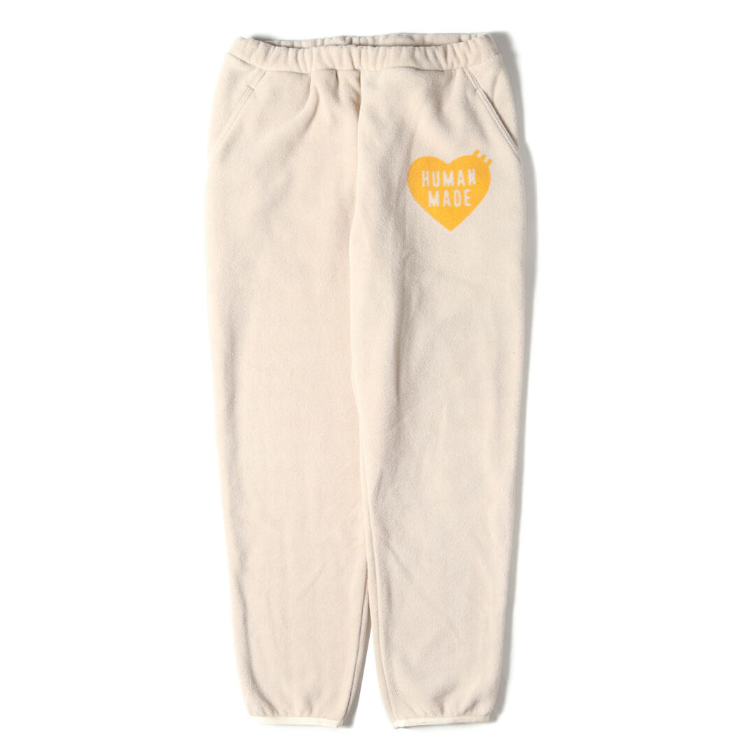 HUMAN MADE ヒューマンメイド パンツ サイズ:L 22AW ハートロゴ フリース パンツ FLEECE PANTS ベージュ ボトムス ズボン シンプル カジュアル ブランド【メンズ】【美品】