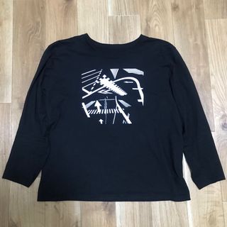 アディダス(adidas)のadidas(アディダス) メンズ長袖プリントTシャツ ブラック M(Tシャツ/カットソー(七分/長袖))