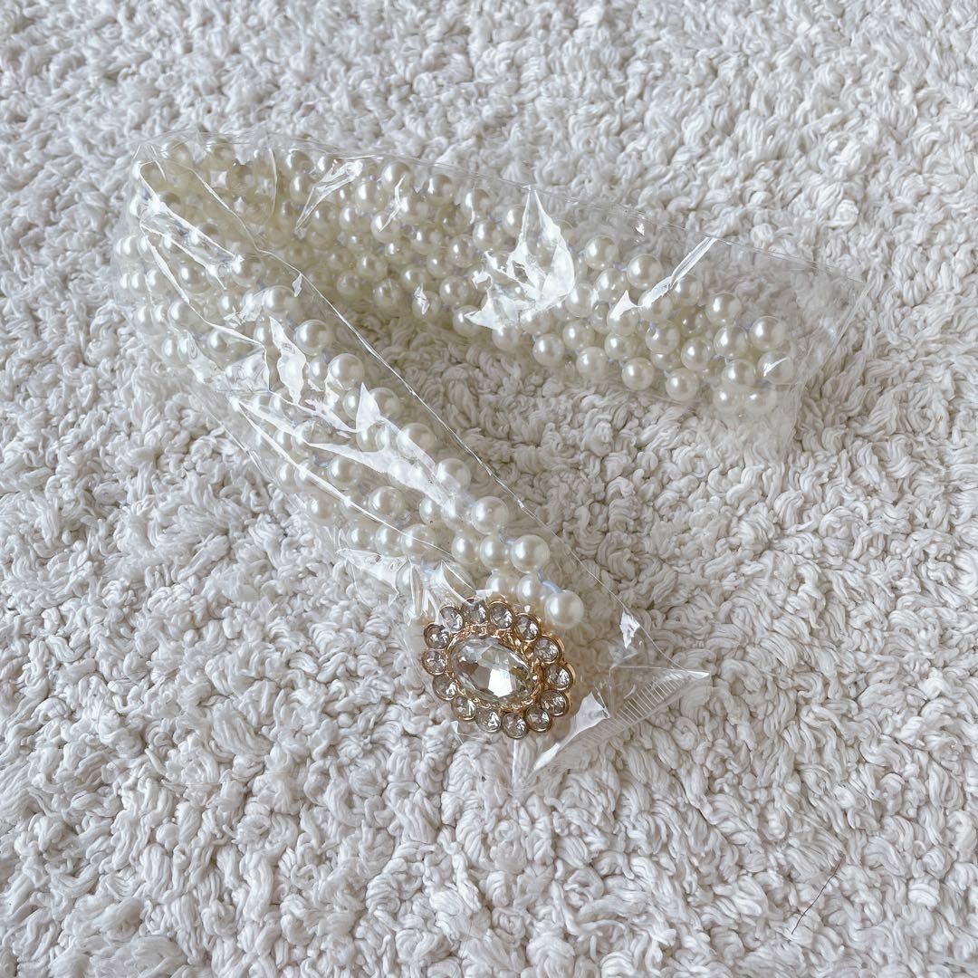 新品❣️帯留め 帯飾り 着物 パールベルト 七五三 成人式 クリスタルの
