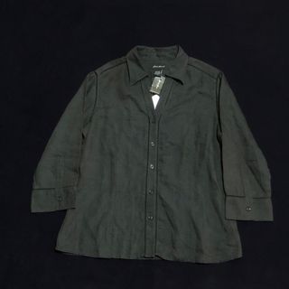 エディーバウアー(Eddie Bauer)の新品 eddie bauer 七分袖リネンシャツ 麻素材 エディーバウアー(シャツ/ブラウス(長袖/七分))